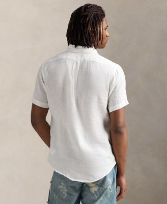 Men's Short-Sleeve Linen Button-Up