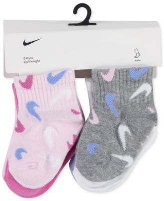 Baby and Toddler Swooshfetti Ankle Socks, Pack of 6