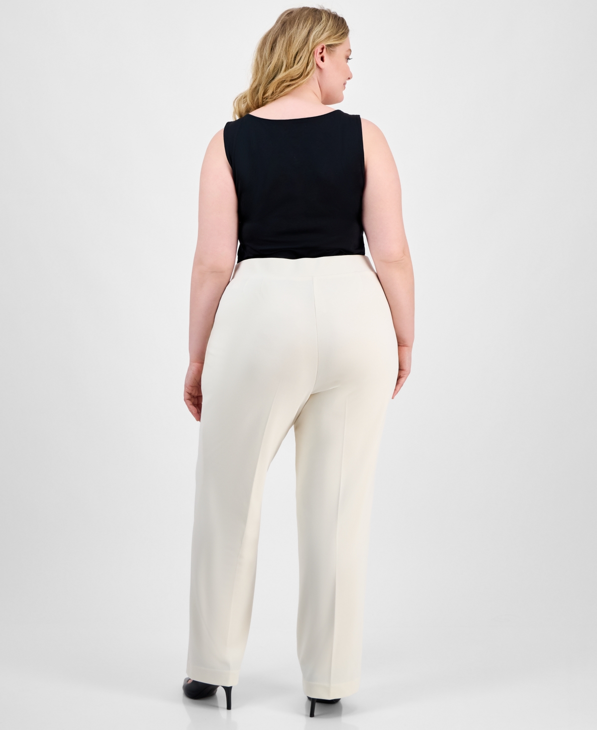 Ak Anne Klein Plus Size Pull-on Wide-leg Pants