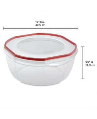 Ultra Seal 8.10 Quart Plastic Food Storage Bowl Container, 2 Pack