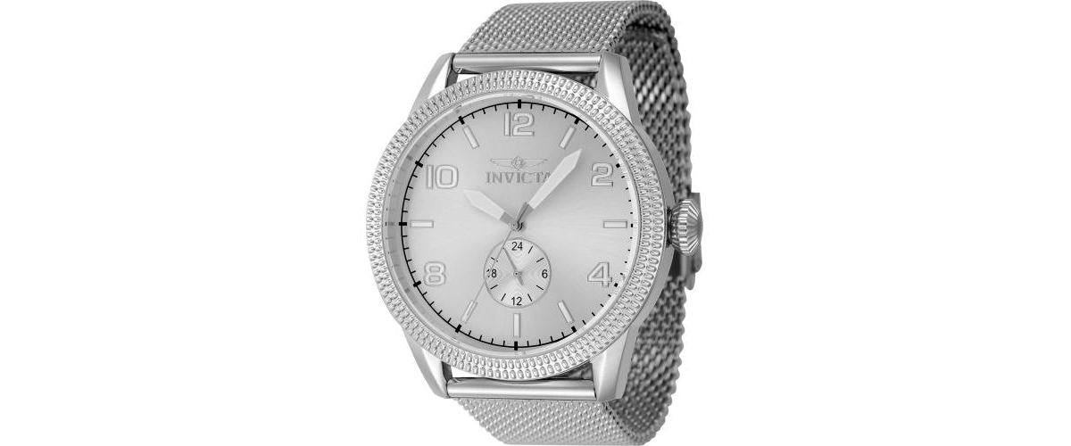 Men's 47133 Vintage Quartz 3 Hand Silver Dial Watch - Silver