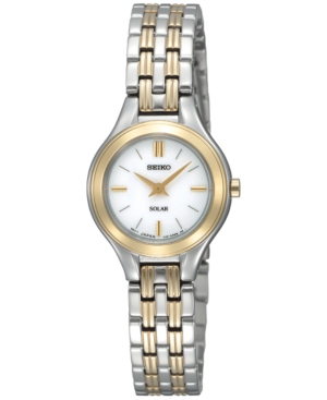 image of Seiko Women-s Solar Two-Tone Stainless Steel Bracelet Watch 22mm SUP210