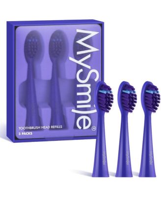 MySmile DY156 Electric Toothbrush Replacement Heads, 3 Packs (Purple) - Blue