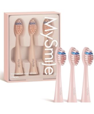 MySmile DY156 Electric Toothbrush Replacement Heads, 3 Packs (Purple) - Pink