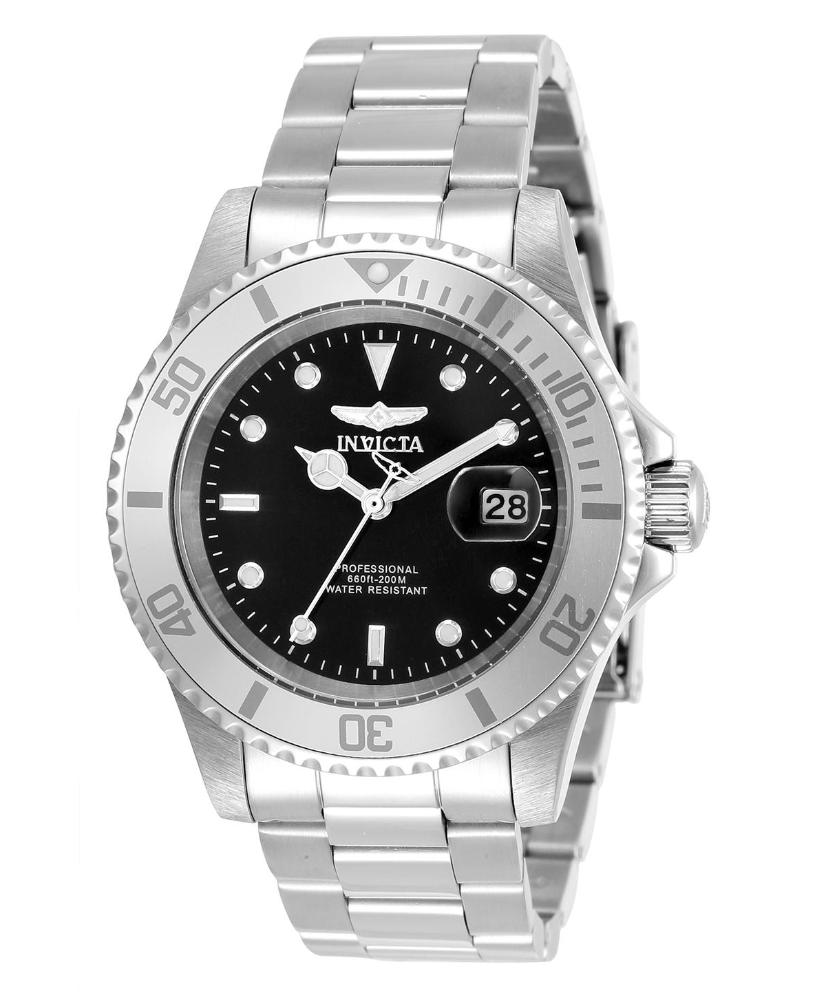 Invicta Men's 34022 Pro Diver Quartz 3 Hand Black Dial Watch