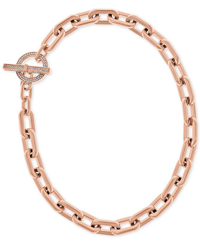 Michael Kors Toggle Necklace with Crystal Pavé Accents Macy's