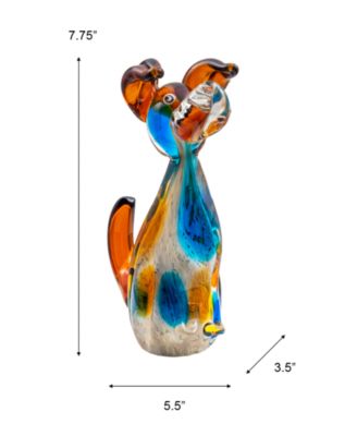 7.75" Maximo Dog Art Glass Figurine
