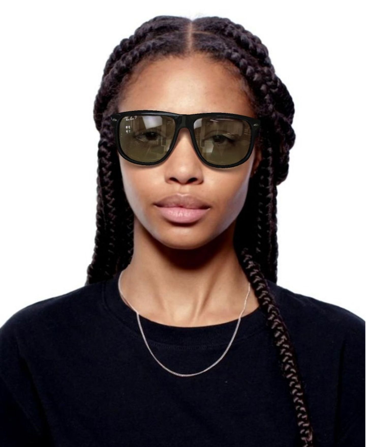 Солнцезащитные очки Ray-Ban Unisex Polarized Sunglasses, RB4147, цвет: Чёрный / Серый — фото 7