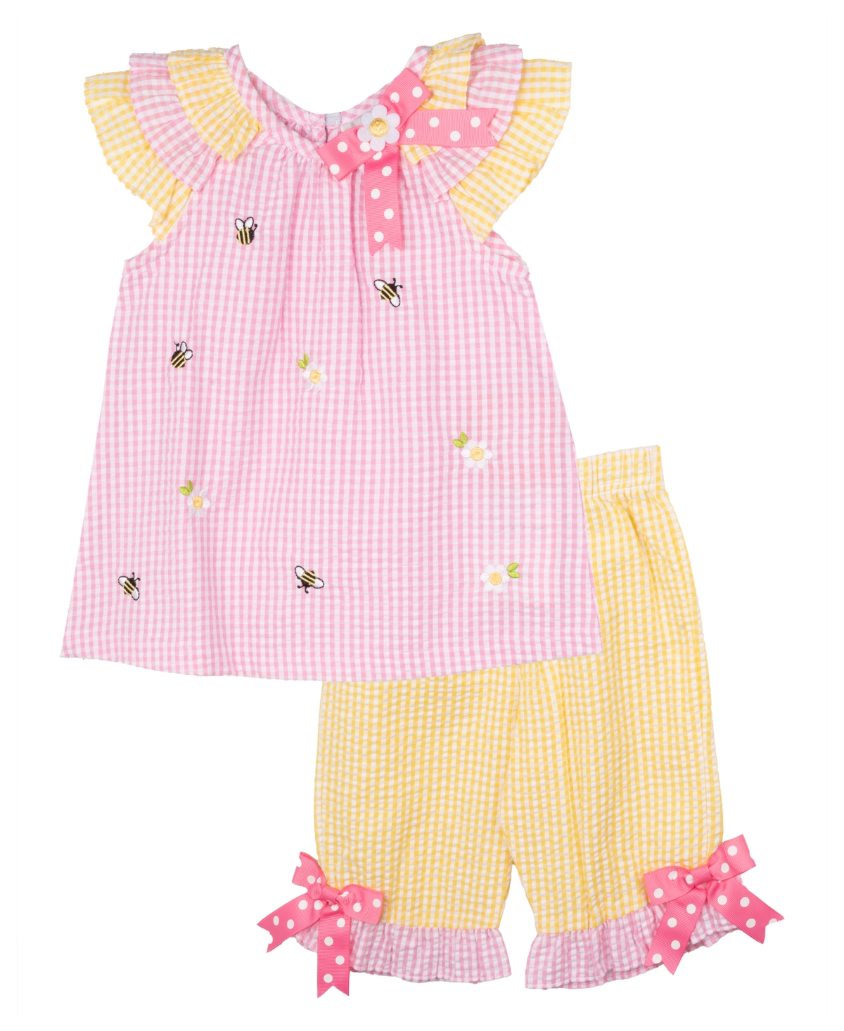 Rare Editions Baby Girl Power Mesh Dressy Top And Pant 2-piece Set In Purple