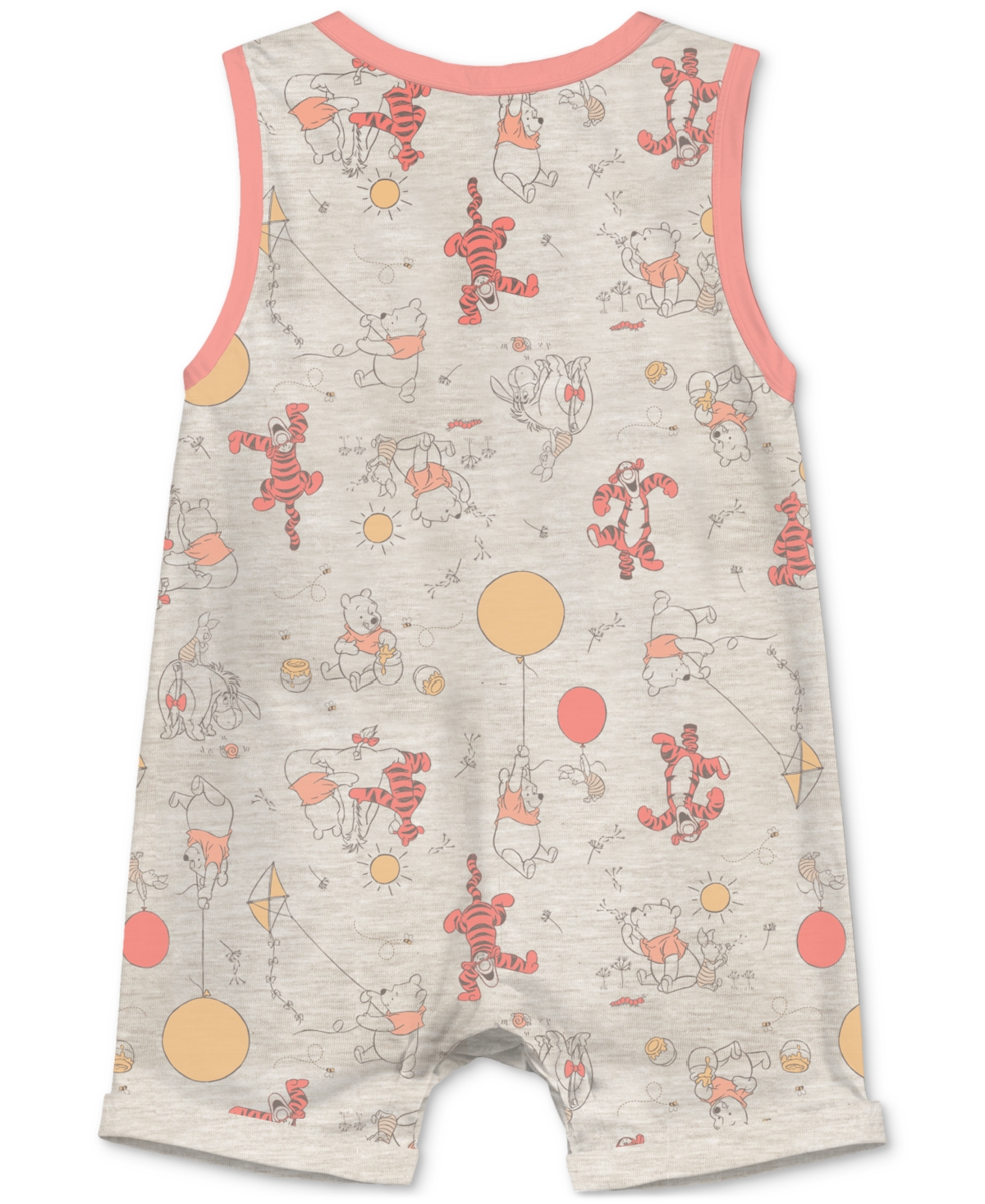 Disney Baby Winnie-the-pooh Rompers, 2 Pack In Tan