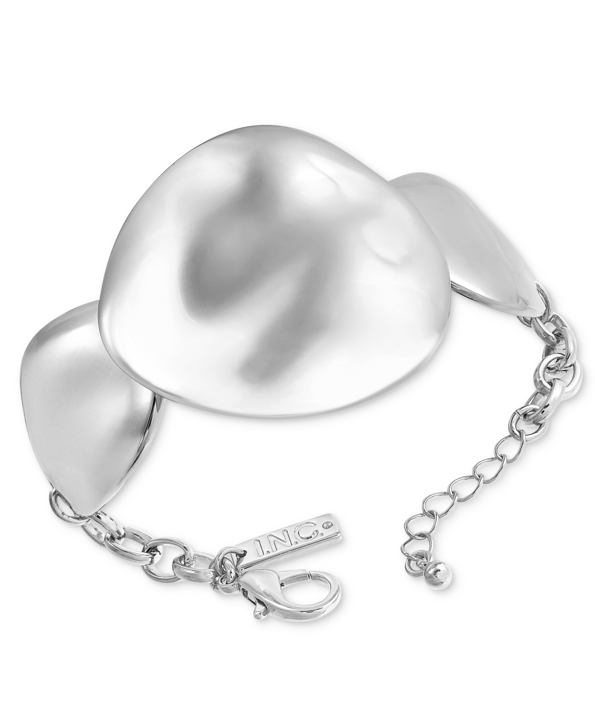 Silver-Tone Sculptural Disc Flex Bracelet, Exclusively at Macy's - Silver