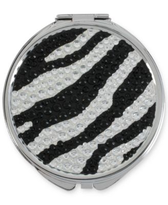 Betsey Johnson - Silver-Tone Crystal Zebra Compact Mirror