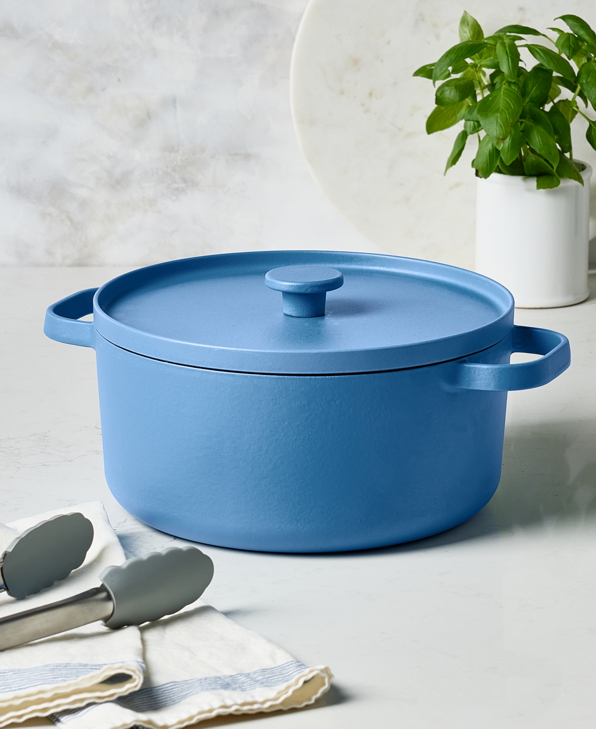 The Cellar Enameled Cast Iron 6-qt. Dutch Oven, Exclusively At Macy's In Blue