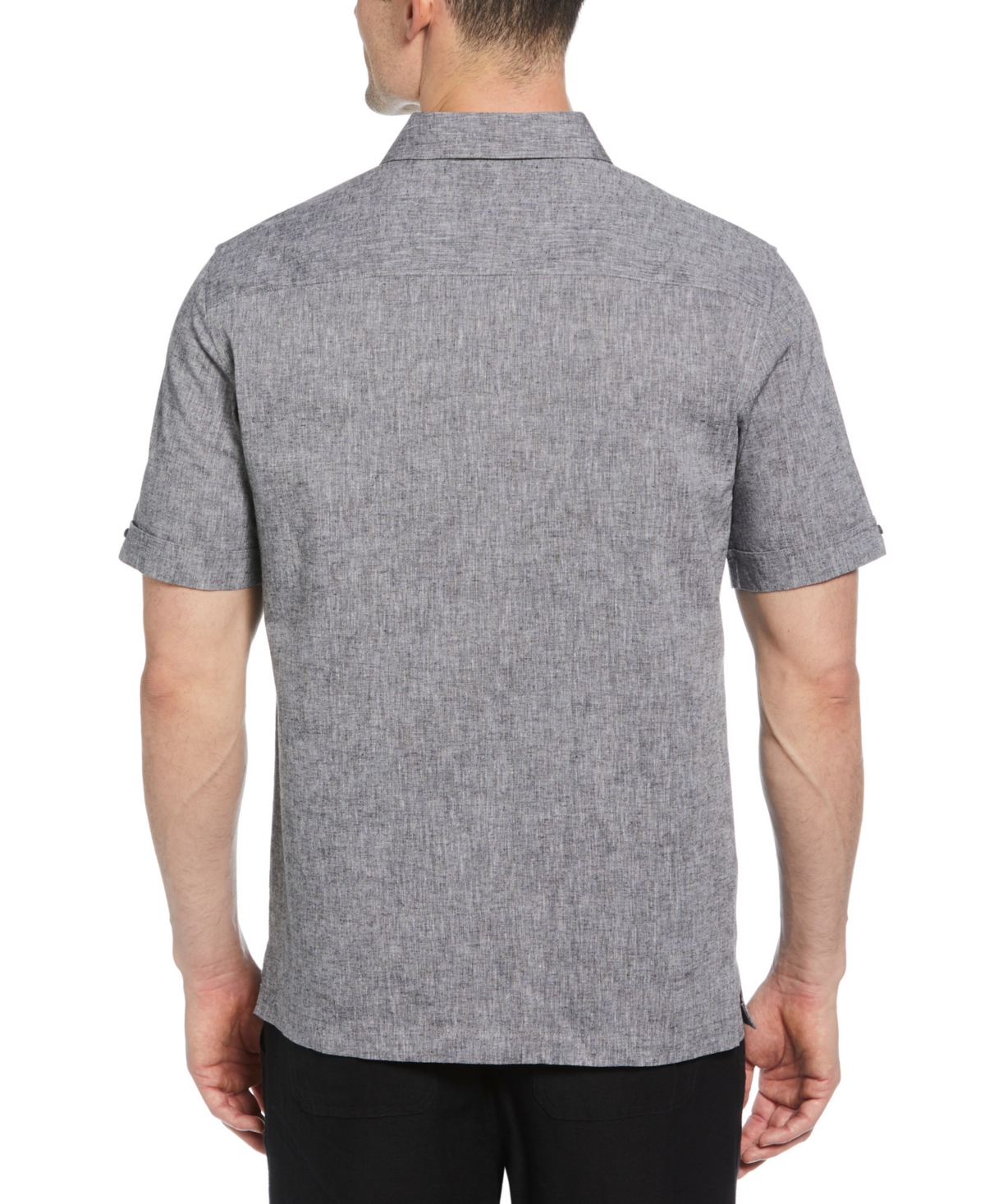 Cubavera Men's Engineered Dobby Button-down Shirt In Jet Black