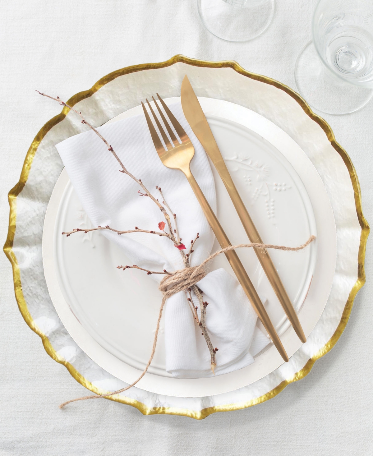 American Atelier Pearl & Gold Glass Charger Plate 13", Set Of 4 In Gold