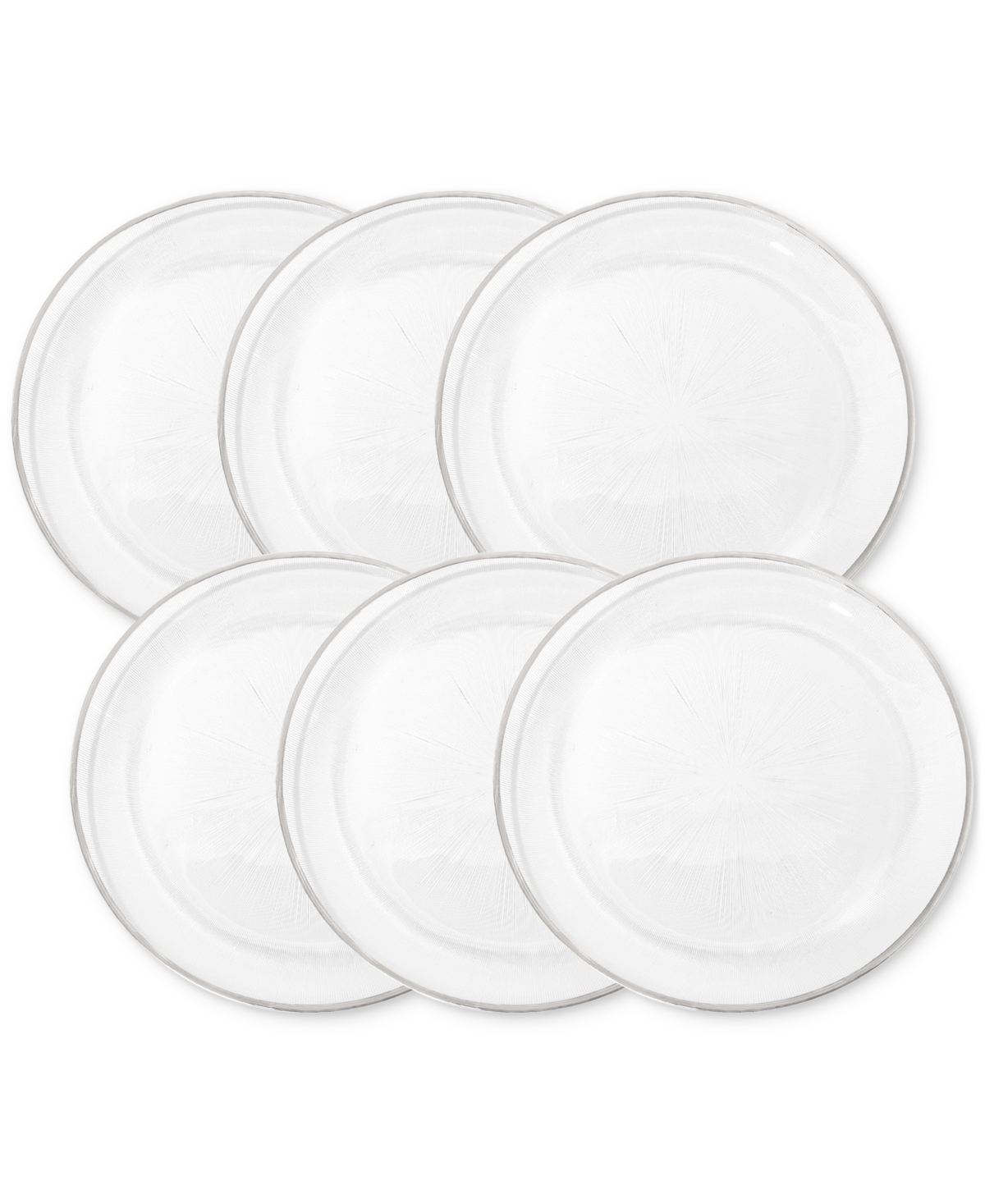 American Atelier Elite Gold Glass Charger Plates, Set Of 6 In Silver
