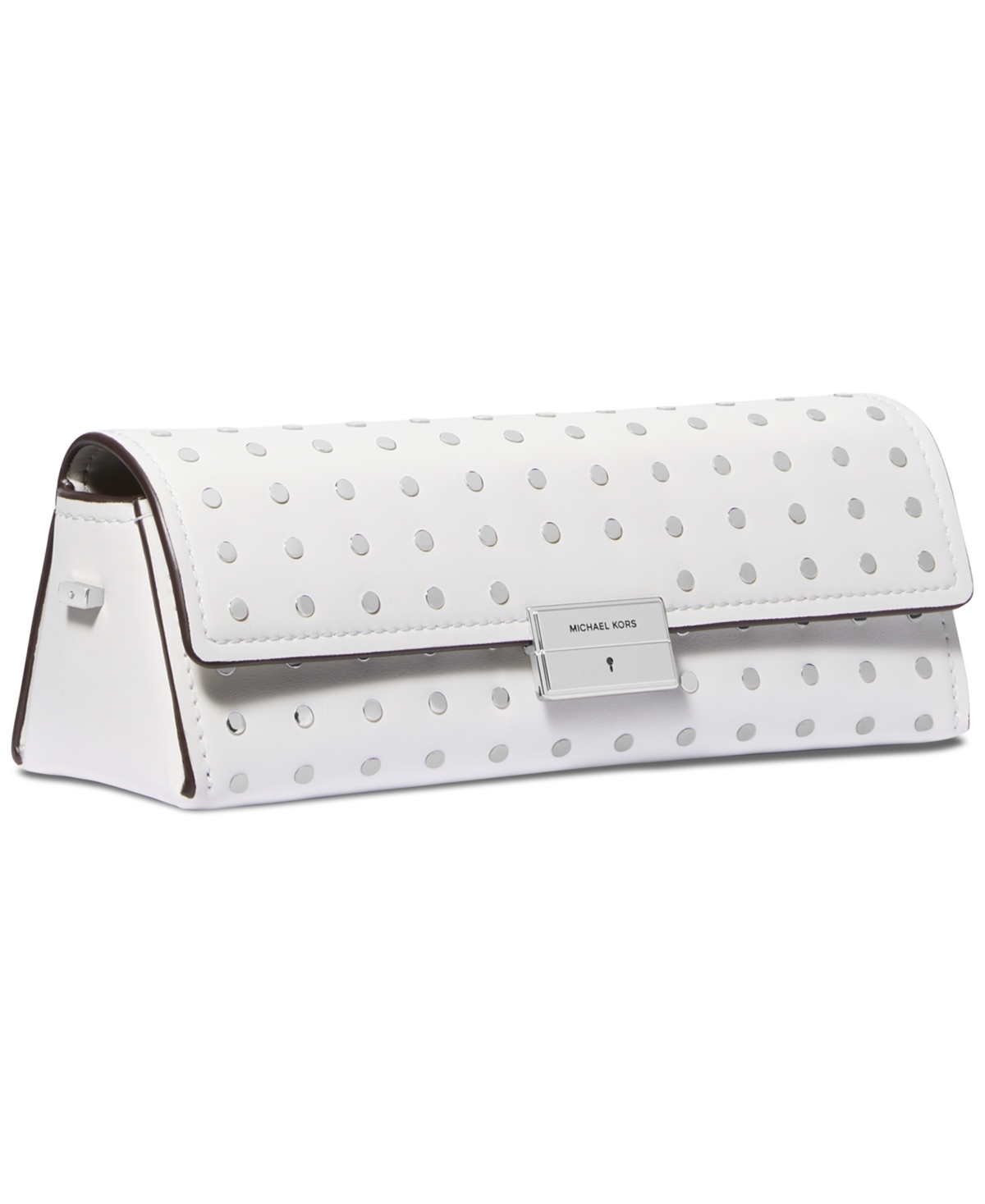 Michael Kors Michael  Ludlow Small Leather Convertible Pouchette In Optic White