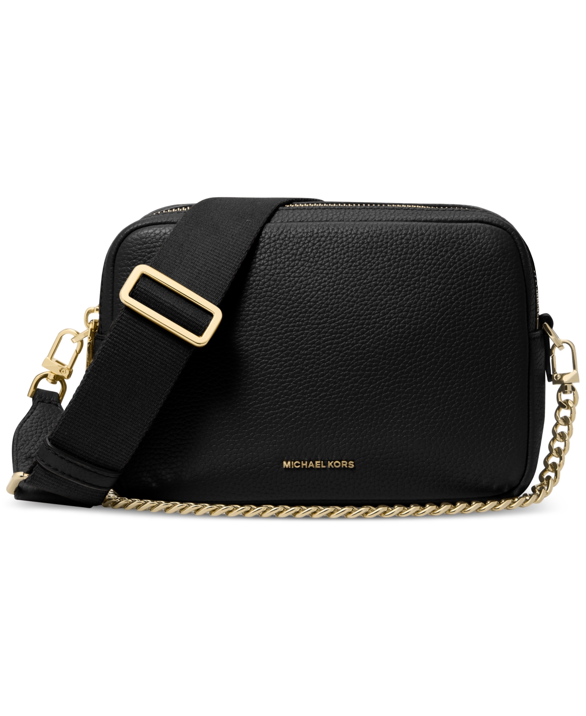 Michael Kors Michael  Bryant Medium Leather Double Zip Chain Camera Crossbody