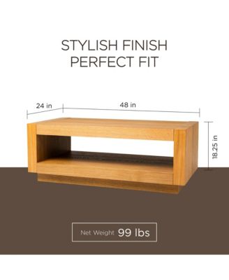 Artemis Wooden Coffee Table and Side Table Set, Refined Natural Finish