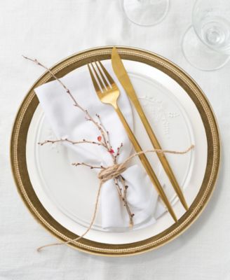 Leaf Rim/White Charger Plates, Set of 12 