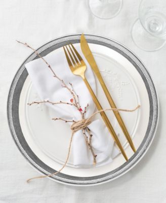 Leaf Rim/White Charger Plates, Set of 12 