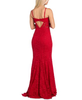 Women's Sleeveless Glitter Lace Gown