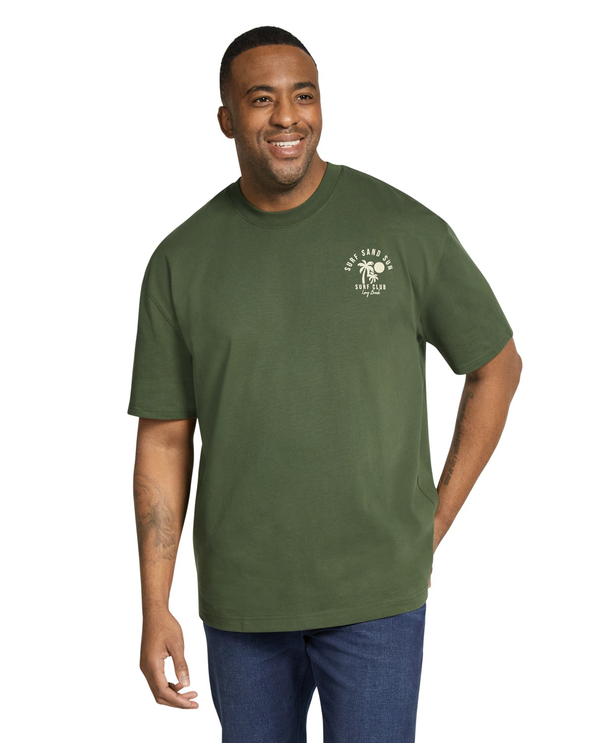 Big & Tall Graphic Print Relaxed Fit Tee - Khaki