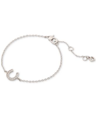 kate spade new york - Silver-Tone Cubic Zirconia Pav&egrave; Horseshoe Link Bracelet