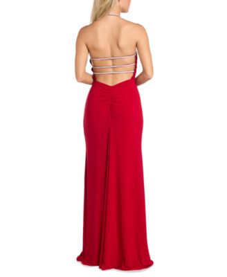 Juniors' Embellished-Strap Jersey Gown
