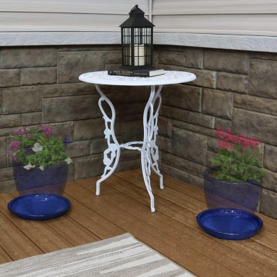 Outdoor/Indoor High-Fired Glazed UV- and Frost-Resistant Ceramic Flower Pot Planter Saucers - 2-Pack