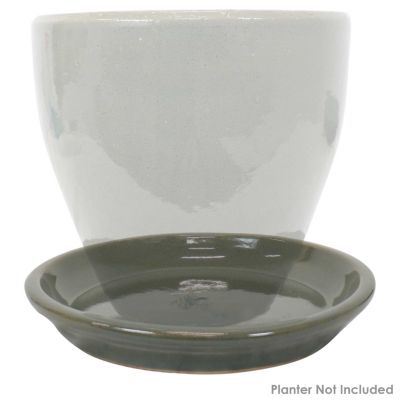 Outdoor/Indoor High-Fired Glazed UV- and Frost-Resistant Ceramic Flower Pot Planter Saucers - 2-Pack