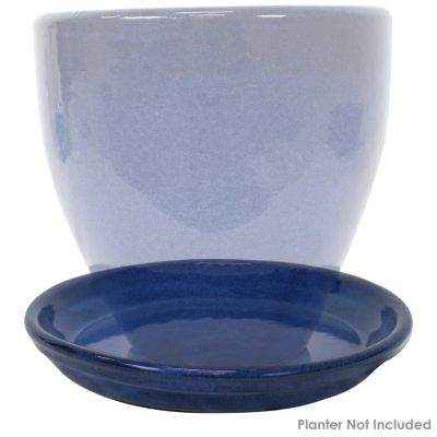 Outdoor/Indoor High-Fired Glazed UV- and Frost-Resistant Ceramic Flower Pot Planter Saucers - 2-Pack