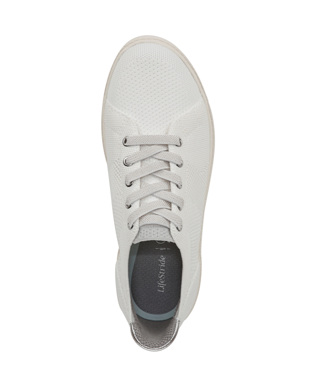 Bzees Women's Vip Washable Court Inspired Lace Up Platform Sneakers In Bright White Knit Fabric