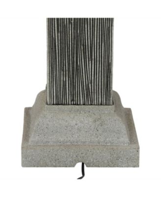 25-Inch Square 2-Tier Outdoor Bird Bath Water Fountain - LED Lights - Electric Submersible Pump with Adjustable Flow