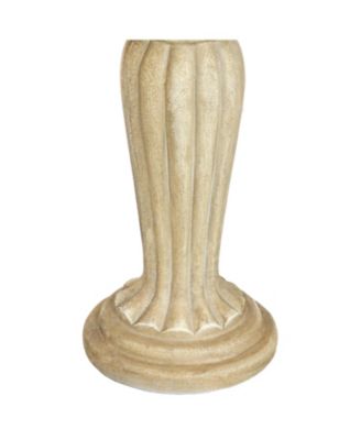 Outdoor Glass Fiber Reinforced Concrete Patio Grecian Column Style Bird Bath - 20.25"