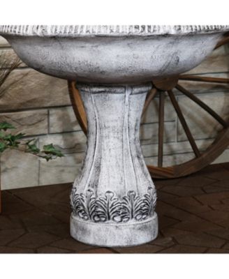 45-Inch 3-Tier Mediterranean Outdoor Water Fountain - Glass Fiber Reinforced Concrete Construction - Gray