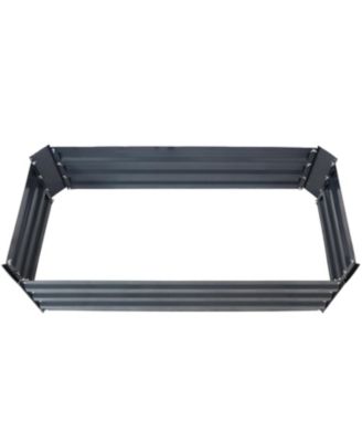 Raised Corrugated Galvanized Steel Rectangle Garden Bed for Plants, Vegetables, and Flowers - 48" L x 11.75" H