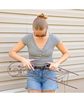 Metal Wire Rustic Plant Design Garden Trellis for Outdoor Climbing Flowers and Vines - 32" H - Brown - 2-Pack