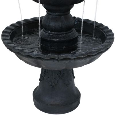 52"H Electric Fiberglass and Resin 4-Tier Pineapple Top Outdoor Water Fountain