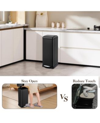 8 Gallon (30L) Step Trash Can, Stainless Steel Bathroom Garbage Can