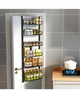 Adjustable 6-Tier Over-the-Door Metal Pantry Organizer Rack