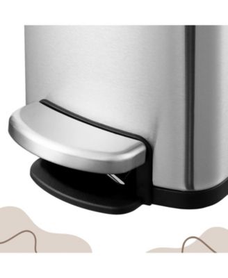 6L Pedal Slim Trash Bin, Stainless Steel Waste Bin with Lid and Inner Bin