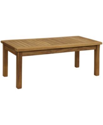 Outdoor Solid Teak Wood with Light Stained Finish Rectangular Coffee Table - 44" - Light Brown
