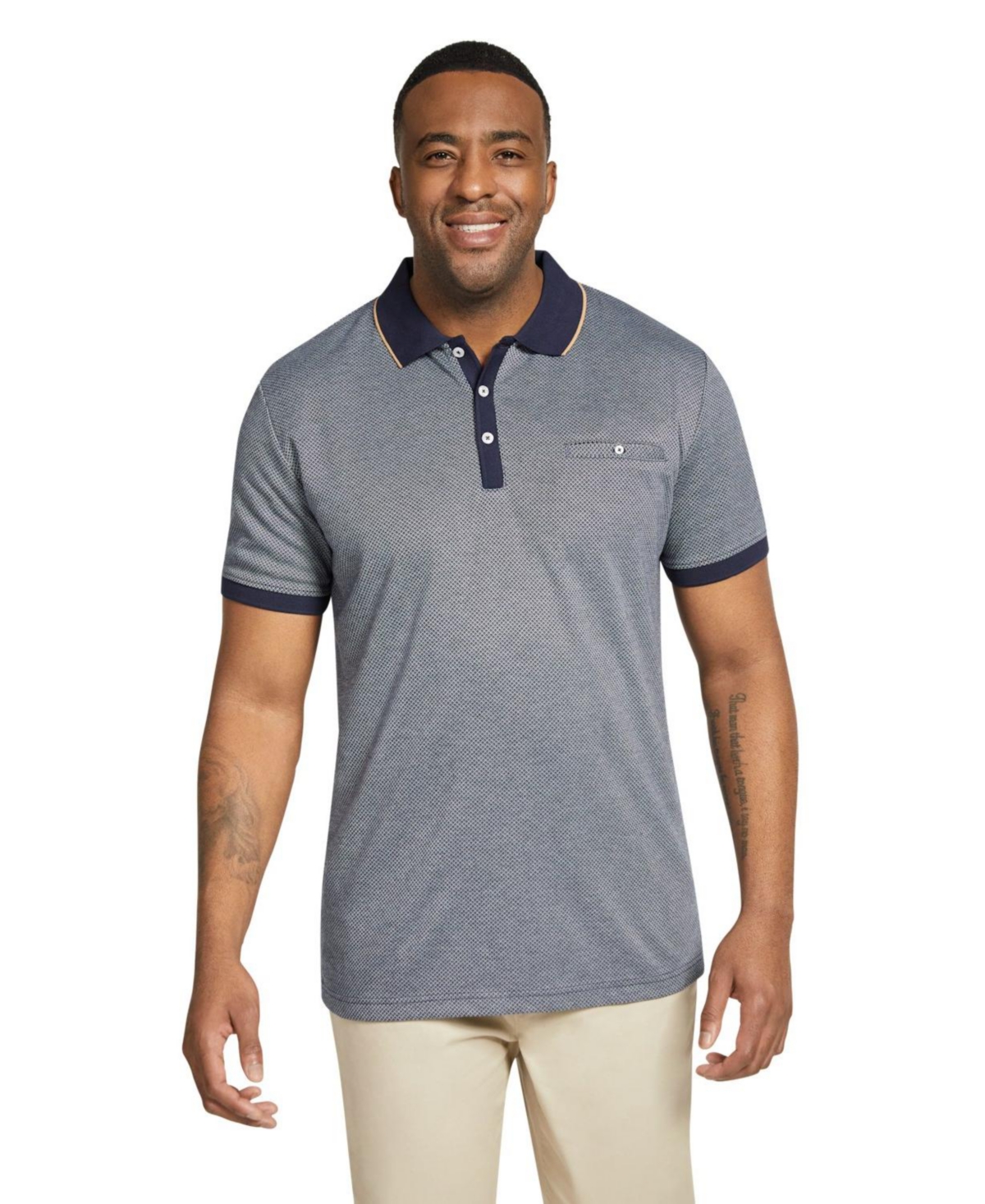 Men's George Jacquard Polo - Navy