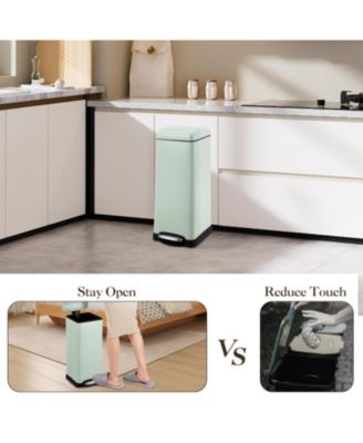 8 Gallon (30L) Step Trash Can, Stainless Steel Bathroom Garbage Can