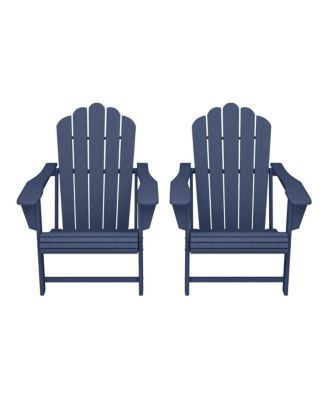 Outdoor Patio HDPE Adirondack Chairs With Cup Holders (Set of 2)