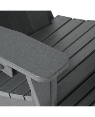 5-Piece Adirondack Chair with Folding Ottoman and Table Set