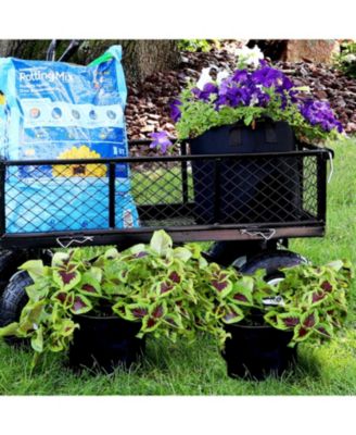 Garden Grow Bag with Handles Nonwoven Polypropylene Fabric, Black, 5pc