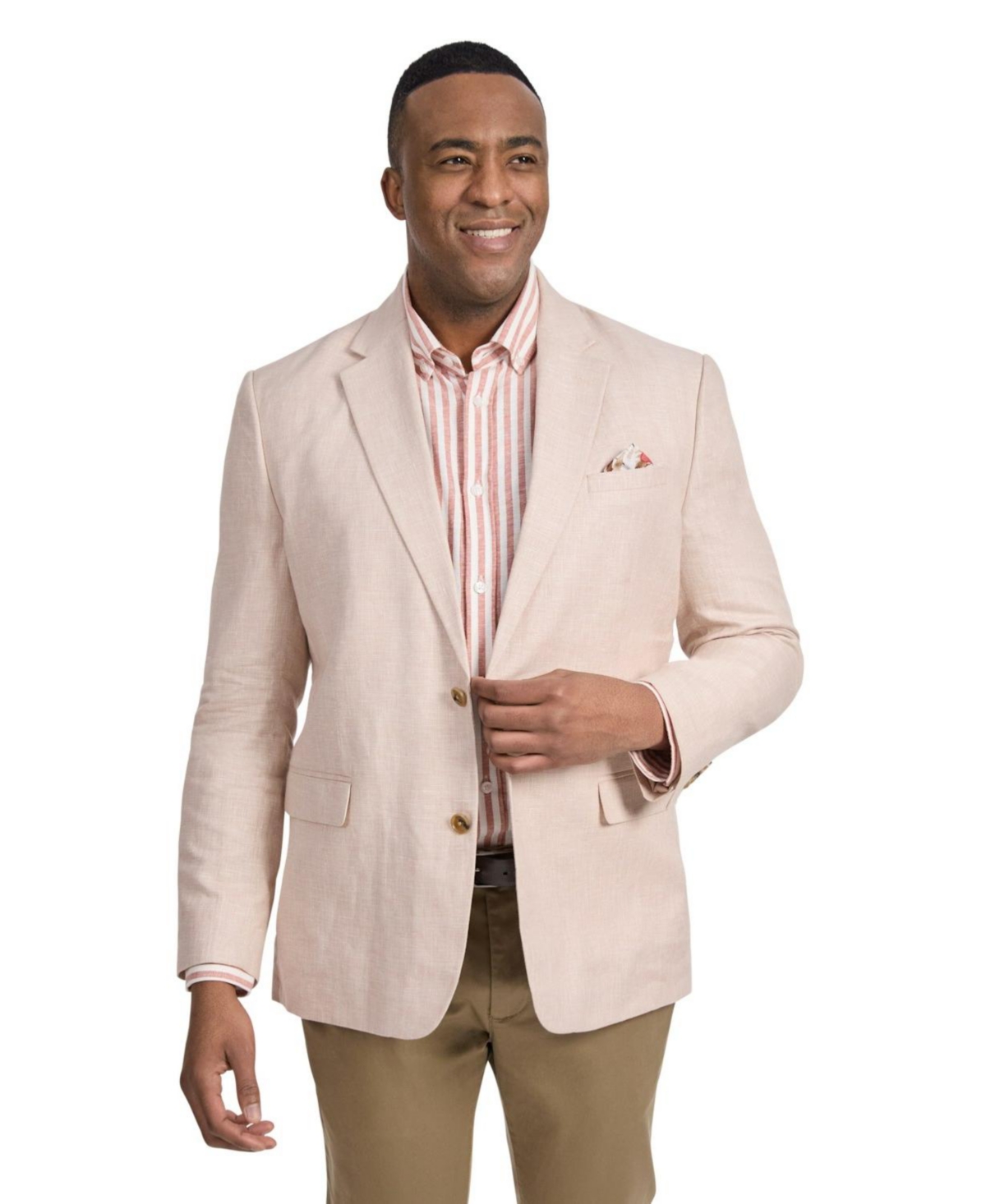 Big & Tall Jensen Linen Blend Blazer - Champagne