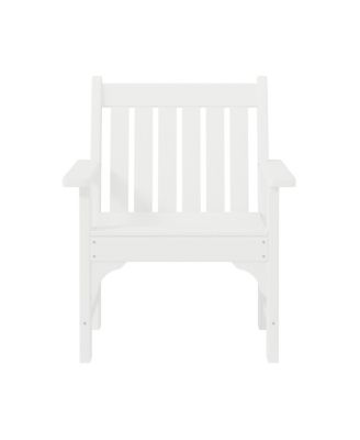 Outdoor Patio 3-Piece HDPE Adirondack Garden Chairs with Square Adirondack Side Table Set